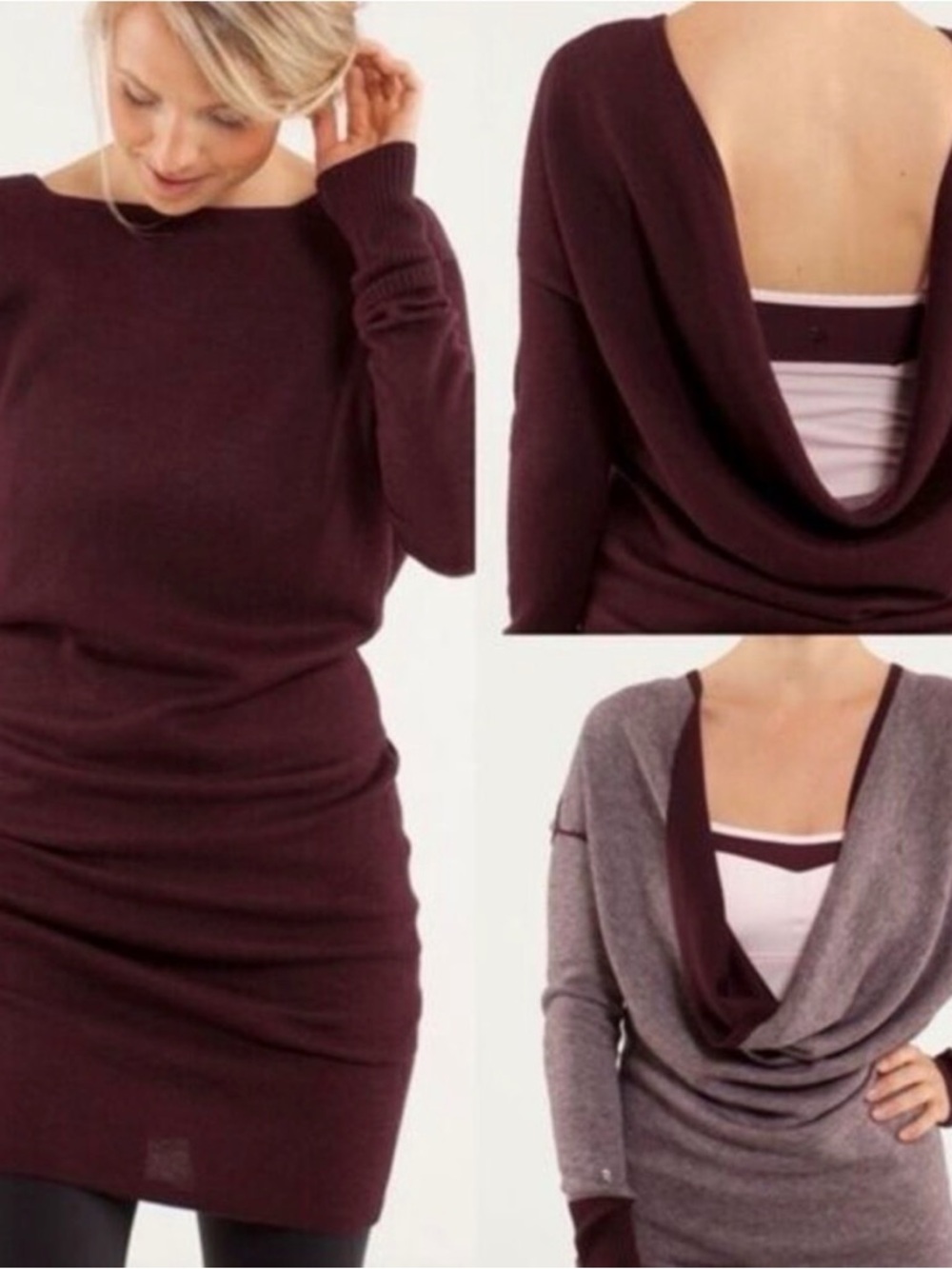 Lululemon Serenity Sweater Wrap Dress, Bordeaux/ maroon sz medium